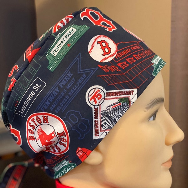 Boston Red Sox scrub cap, UniSex Nurse hat, Surgical scrub hat, Medical scrub cap