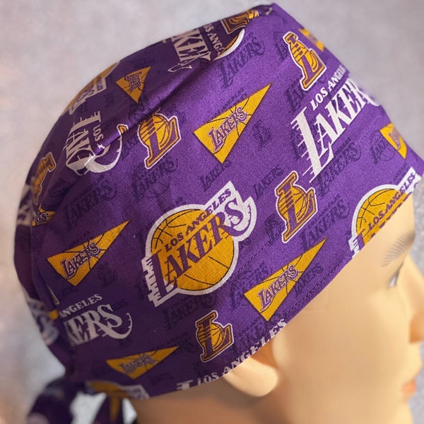 LA Lakers Purple  scrub cap, Unisex Nurse hat, Surgical scrub hat, Medical scrub cap