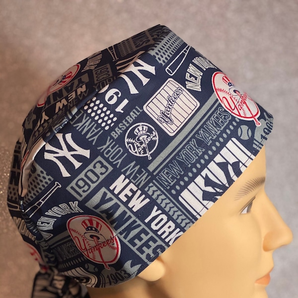 New York Yankees scrub cap, Unisex Nurse hat, Surgical scrub hat, Medical scrub cap