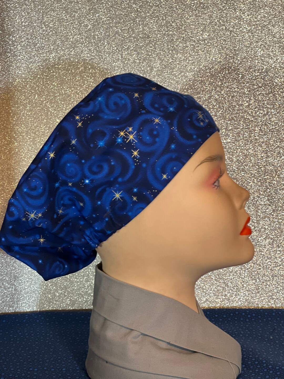 Starry Night Euro Style Scrub Cap Nurse Scrub Cap Chemo Cap Etsy