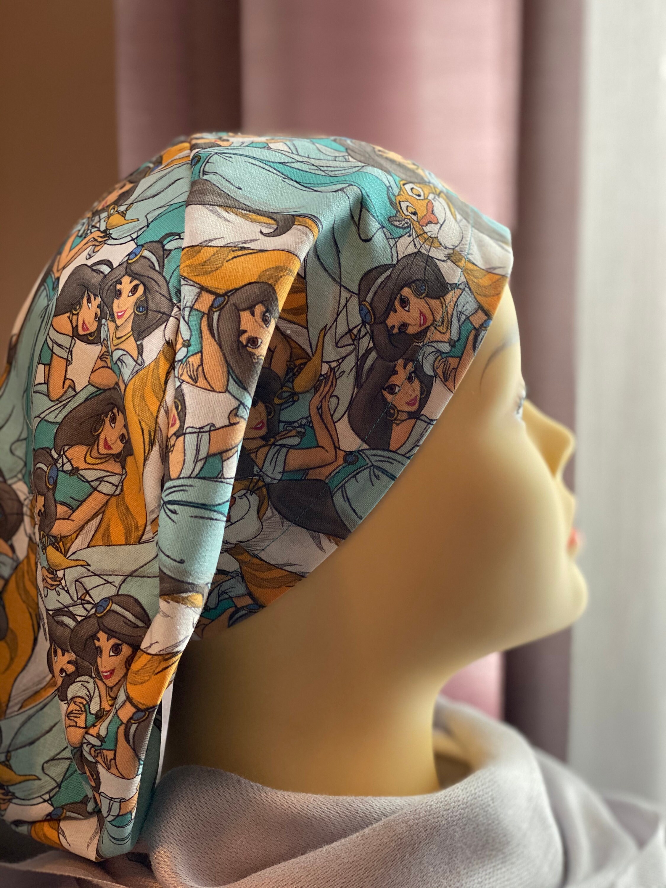 Women's Euro Style Surgical Scrub Cap Disney Jasmine Etsy