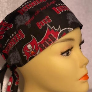 Buccaneers Red Flag Unisex Style Scrub Cap, Nurse Scrub Cap, Chemo Cap, Foodservice, Healthcare Worker