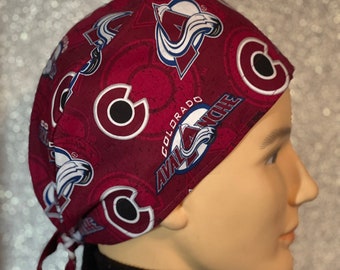 Colorado Avalanche Unisex Style Scrub Cap, Nurse Scrub Cap, Chemo Cap, Foodservice, Healthcare Worker