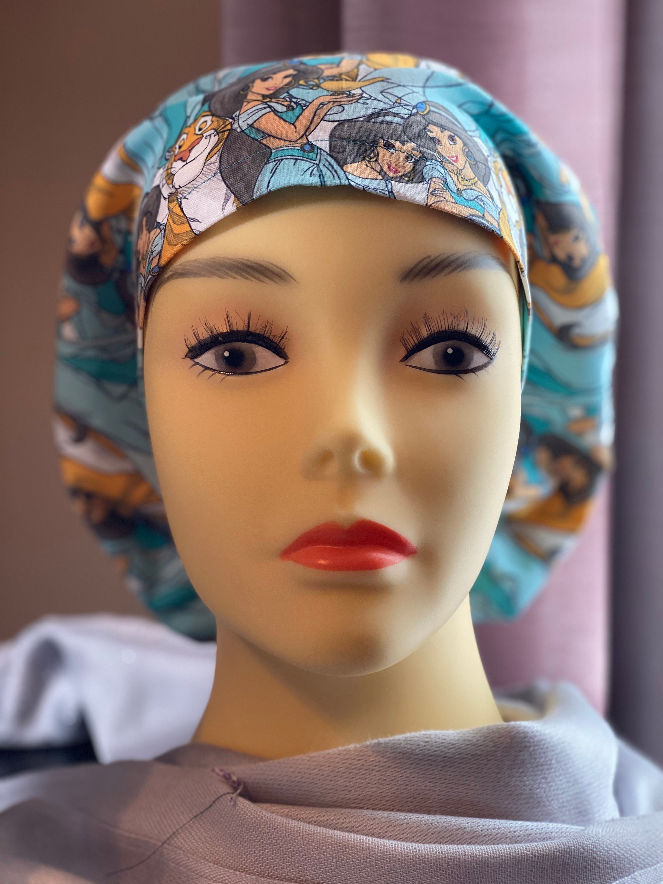 Women's Euro Style Surgical Scrub Cap Disney Jasmine Etsy