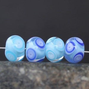 Lampwork Blue Glass Beads, Handmade Blue Boho Beads, Bohemian Blue Glass Beads For Jewelry Design, 1pc. SRA