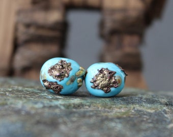 Lampwork Vintage Glass Beads, Handmade Vintage Beads, Rustic Ancient Glass Beads, Antique Lampwork Beads, Lava Beads, 1pc. SRA