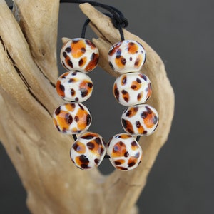 Lampwork Leopard Glass Beads, Leopard Print Beads, Handmade Animal Beads, Animal Print Beads, 1 pc, MTO