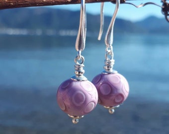 Lampwork Jewelry, Handmade Glass Earrings, Unique Handmade Jewelry - Pink Candy