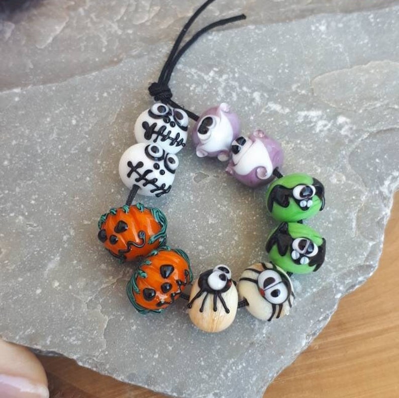 Handmade Halloween Glass Beads Lampwork Halloween Beads Etsy