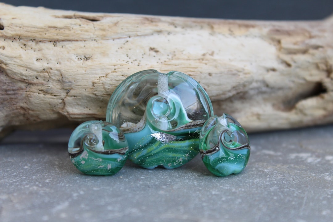 Handmade Lampwork Glass Beach Bead: Tropical Ocean Wave - Etsy