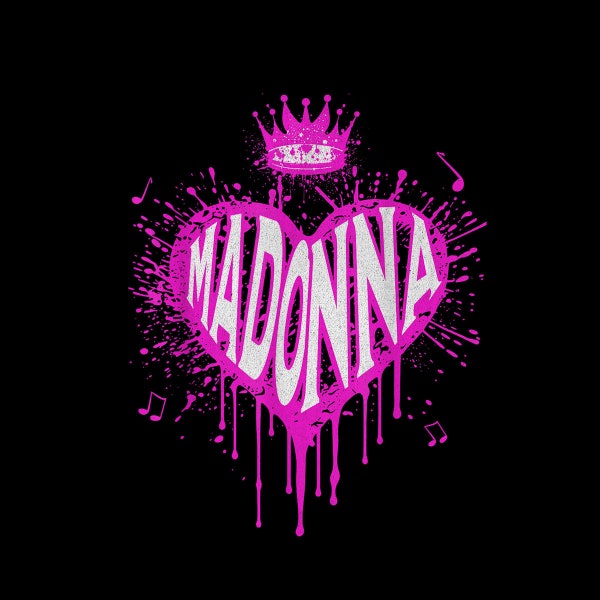 Love Heart Madonna Vintage Style Black Madonna Digital PNG