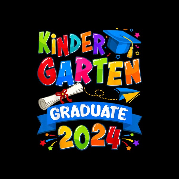 Kindergarten Graduation 2024 Graduate Kids Boys Girls Digital PNG