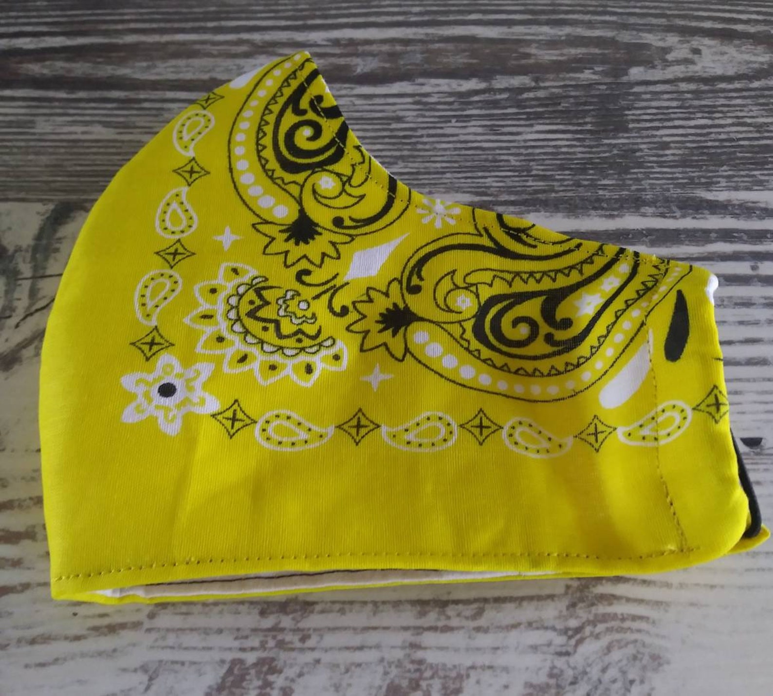 Yellow Bandana and Black Adult Etsy