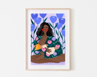Breastfeeding Art Print - New Mum Poster, Motherhood Illustration, Baby Shower Gift, Midwife Decor, Unique Woman Artwork