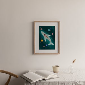 Whale in Space, Celestial Art Print, Star Constellations, Astronomy Poster, Night Sky Art, Home Decor, Art Room Idea image 2