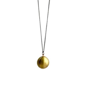 Vintage Brass Round Locket Necklace