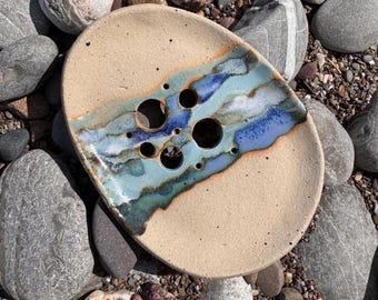 Slab Built Ceramic Soap Dish / Home Decor / Coastal Style Homeware
