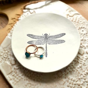 Handmade Unique Clay Dragonfly Dish /Jewellery Dish / Wedding Gift / Gift image 10