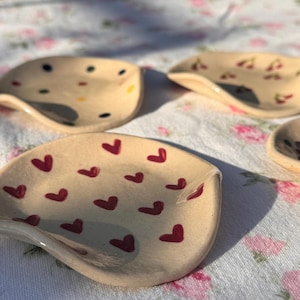 Glazed Pink  Ceramic Spoon Rest / Kitchenware / Personalised / Gift