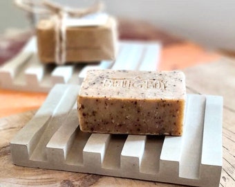 Handmade Concrete Soap Dish: Modern Minimalist Bathroom Decor