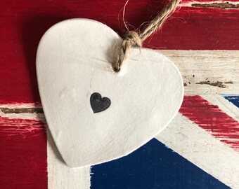 FREE UK POSTAGE! Homemade  Hanging Heart Decoration / Wedding / Love /