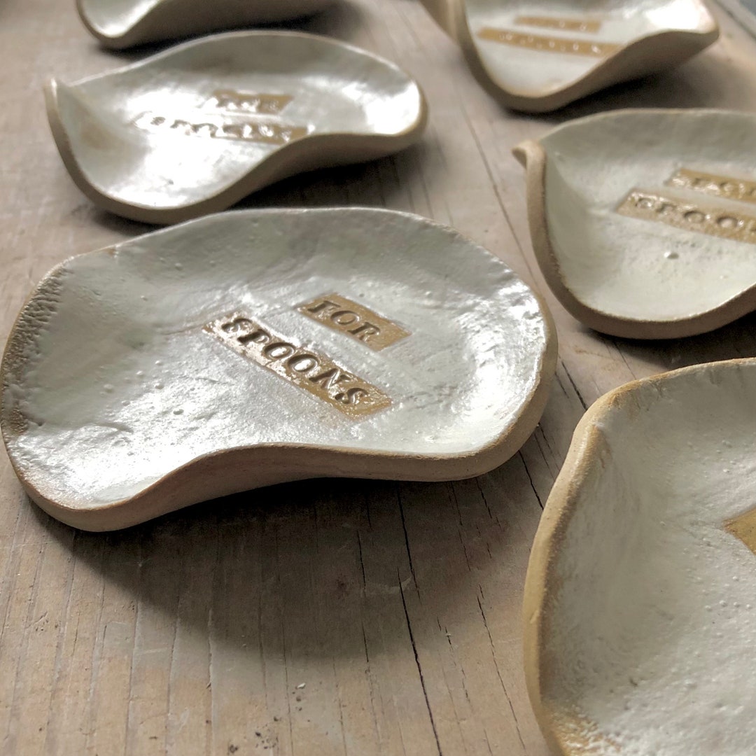 Glazed Ceramic Rustic Spoon Rest / Kitchenware / Personalised / Gift Etsy