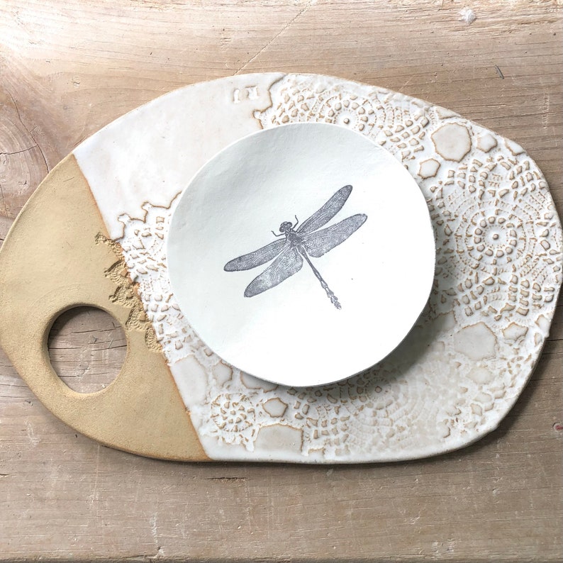 Handmade Unique Clay Dragonfly Dish /Jewellery Dish / Wedding Gift / Gift image 6