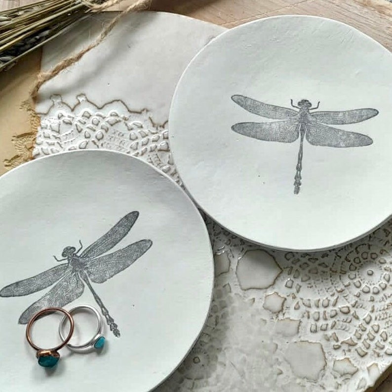 Handmade Unique Clay Dragonfly Dish /Jewellery Dish / Wedding Gift / Gift image 7