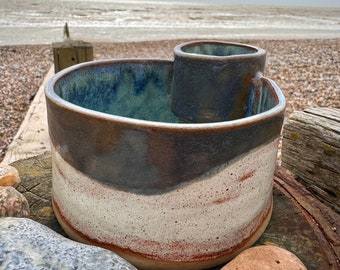 Organic Shaped Serving Dish / Coastal Glaze / Chips and Dips Serving Bowl / Serving Platter /Ceramic Serving Bowl