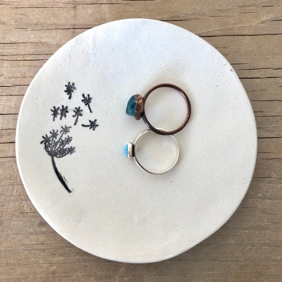 Delicate Handmade Clay Dish Ring Holder Wedding Present