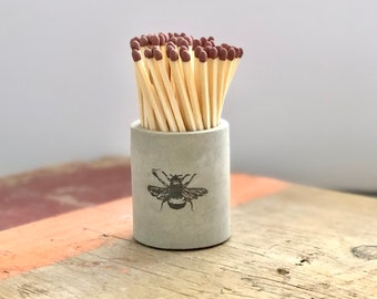Unique Concrete Tea Light Holders / Matchstick Holder / Matchstick Holder With Matches / Personalised Gift