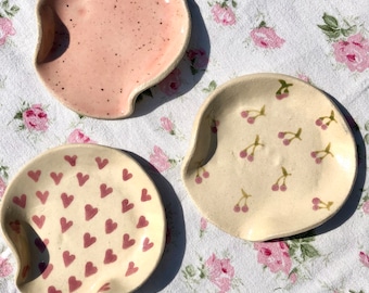 Glazed Pink  Ceramic Spoon Rest / Kitchenware / Personalised / Gift