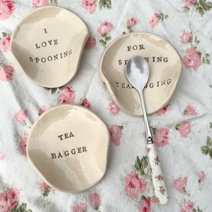 Glazed Ceramic Spoon Rest / Kitchenware / Personalised / Cheeky Gift /Teachers Gift