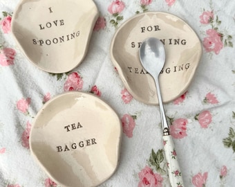 Glazed Ceramic Spoon Rest / Kitchenware / Personalised / Cheeky Gift /Teachers Gift