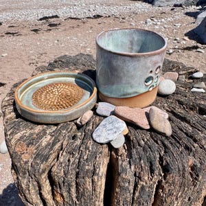 Handmade Ceramic Garlic  Pot Grater / Functional Pottery / Garlic Pulper /