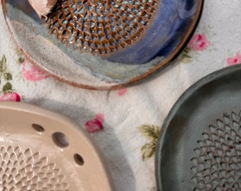Handmade Ceramic Garlic Grater /  Herb Stripper/ Functional Pottery / Ceramic Dish