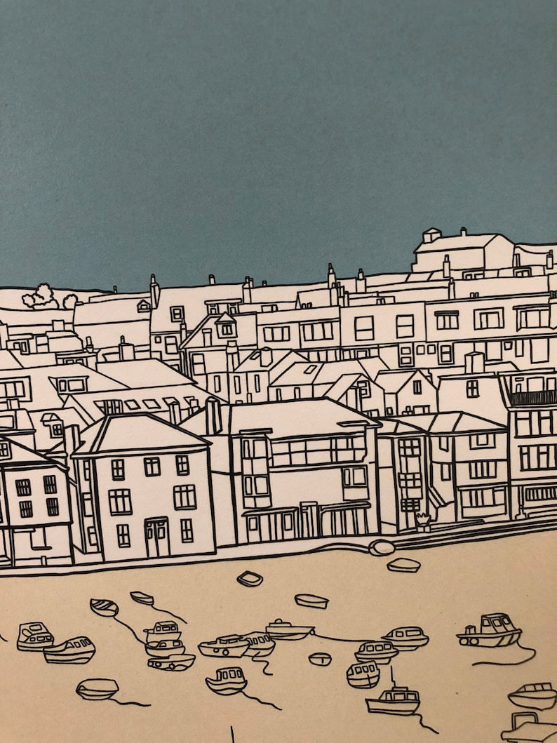 FREE UK POSTAGE / St Ives Print / Line Drawing / Coastal Art / Gift image 6