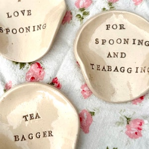 Glazed Ceramic Spoon Rest / Kitchenware / Personalised / Cheeky Gift /Teachers Gift