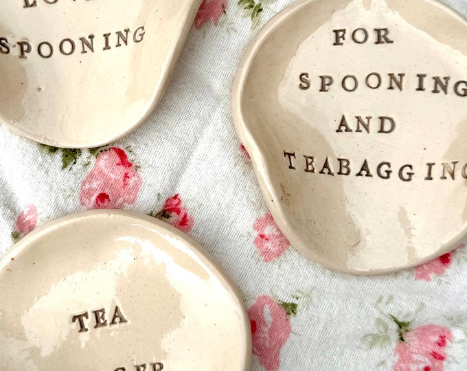 Glazed Ceramic Spoon Rest / Kitchenware / Personalised / Cheeky Gift /Teachers Gift