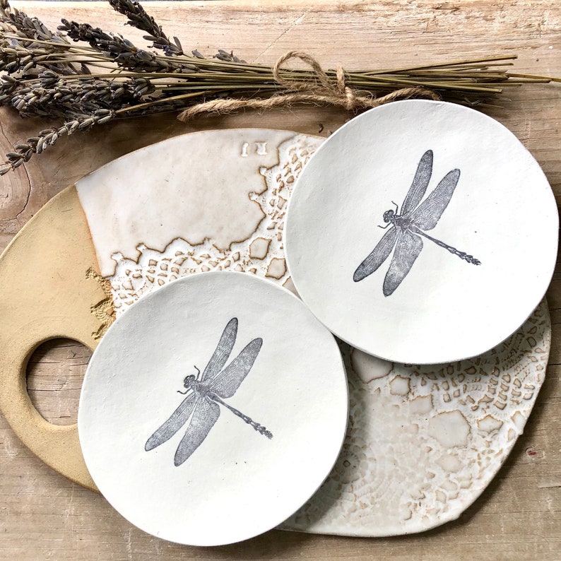 Handmade Unique Clay Dragonfly Dish /Jewellery Dish / Wedding Gift / Gift image 2