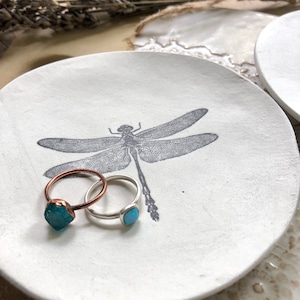 Handmade Unique Clay Dragonfly Dish /Jewellery Dish / Wedding Gift / Gift image 1