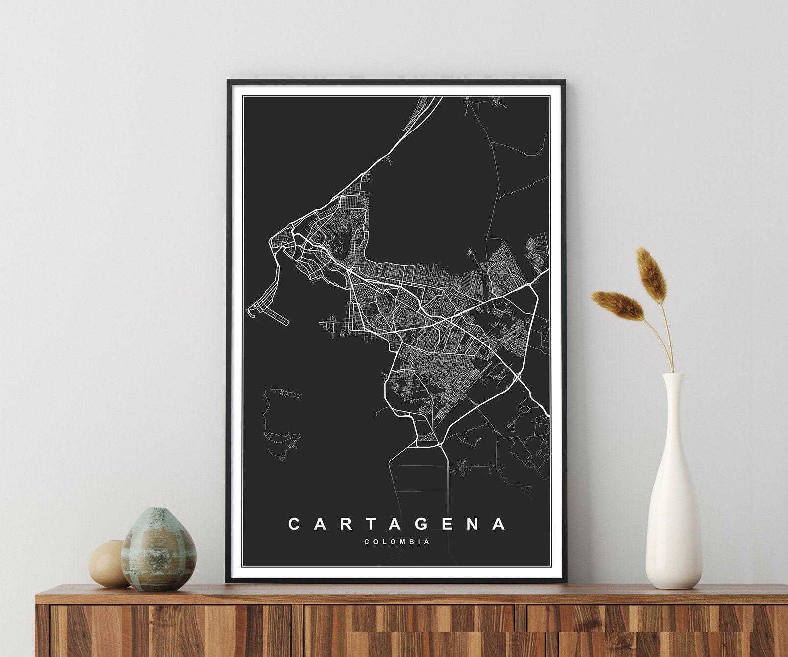 CARTAGENA Colombia. City Map. Printable Road Map. Affordable | Etsy