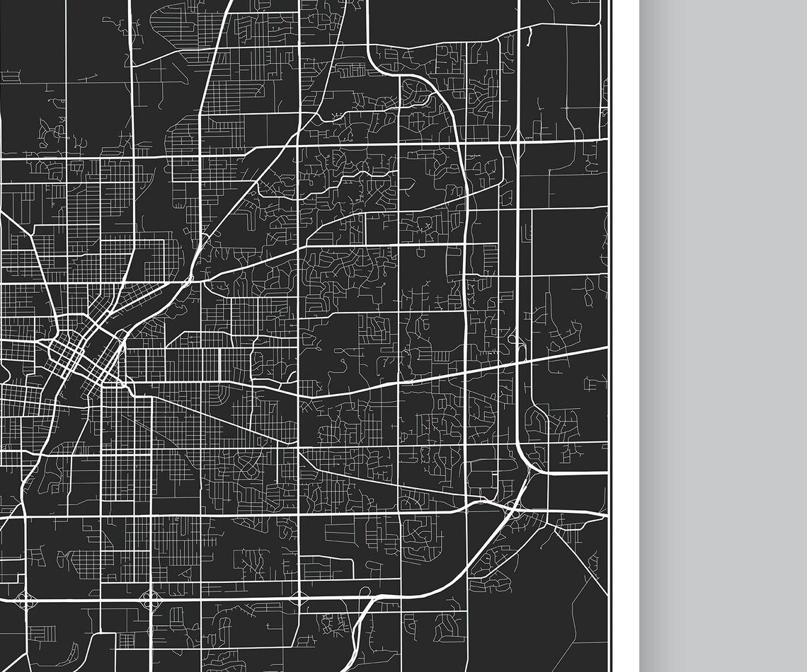 ROCKFORD Illinois. City Map. Printable Road Map. Street Map. | Etsy