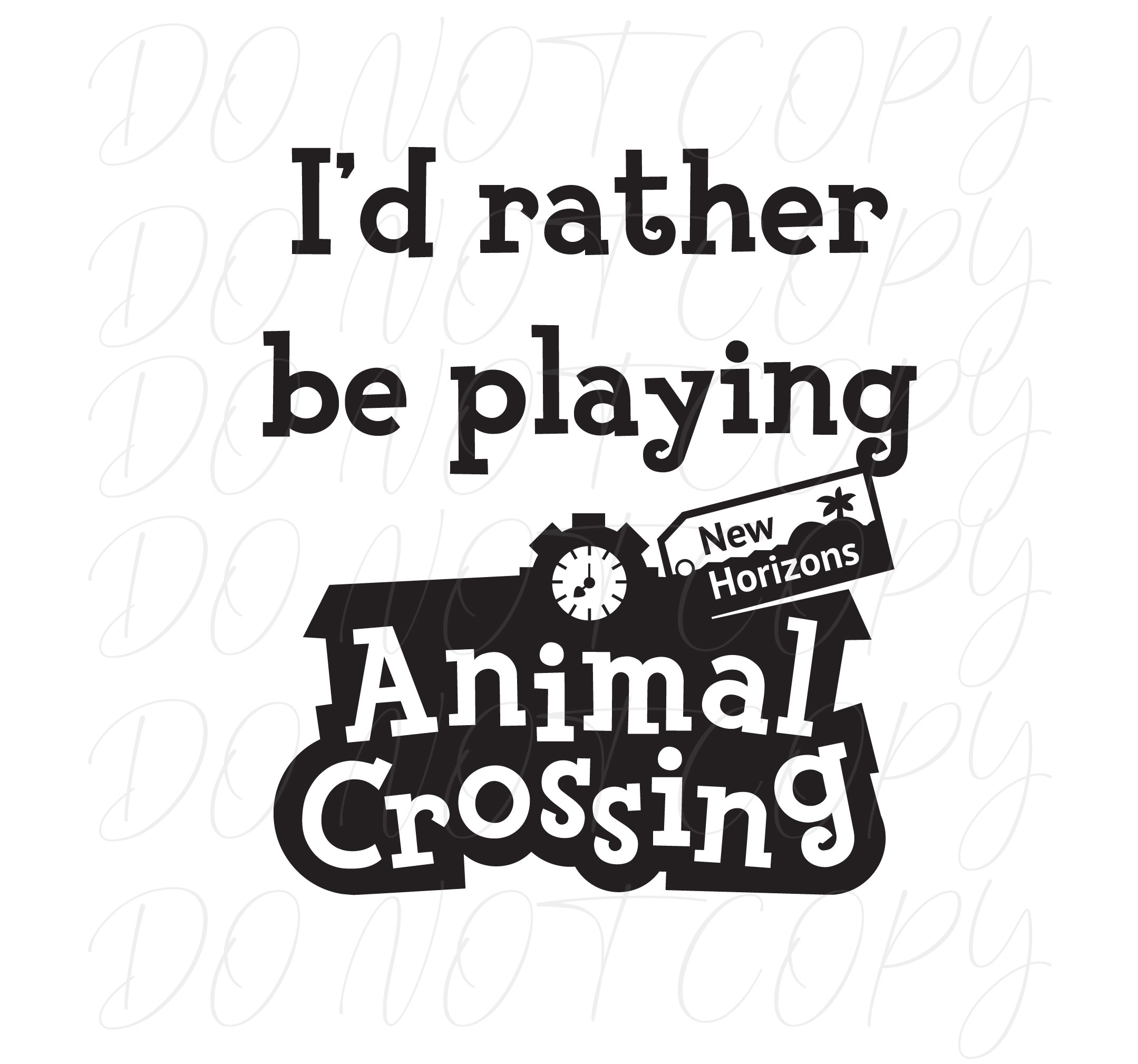 Download I'd rather be playing Animal Crossing logo svg | Etsy