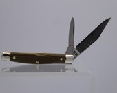 Schrade Old Timer 33OT Middleman Jack With O.D. Green Canvas Micarta Handles