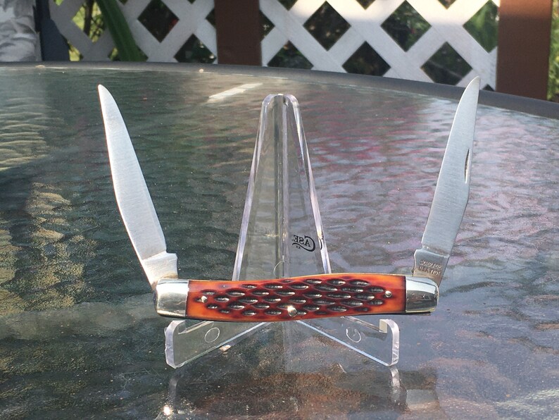 Schrade 77OT Improved Muskrat Knife With Amber Colored Jigged Etsy