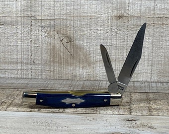 Schrade 33OT Middleman Jack Knife with Blue Micarta Handles