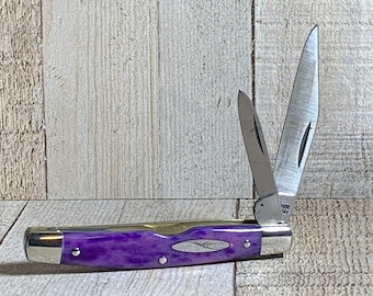 Schrade 33OT Middleman Jack Knife with Purple Bone Handles