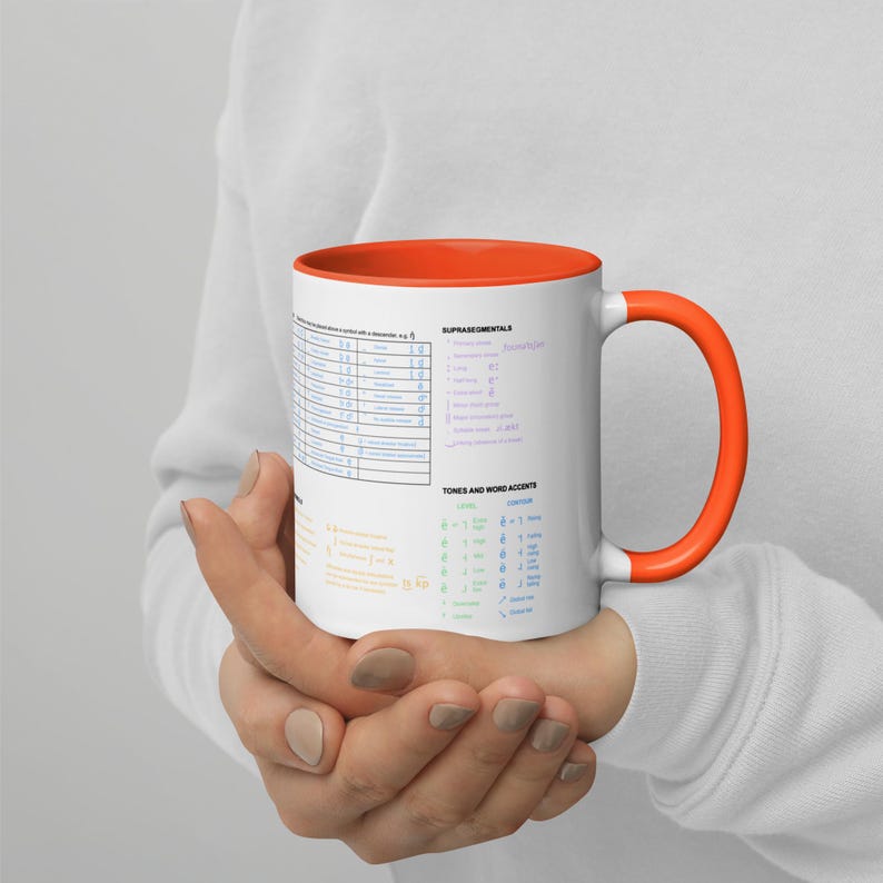 Tabla del alfabeto fonético internacional en una taza de color pastel, regalo de lingüística imagen 15