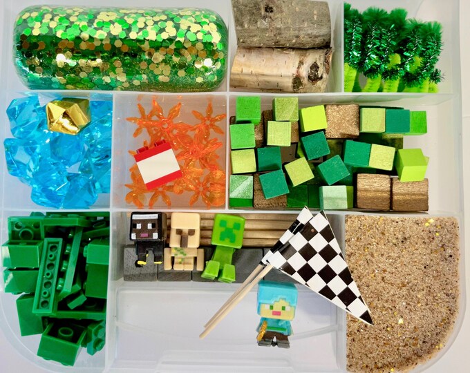 Minecraft Inspired Play Dough and Magic Sand Sensory Kit Etsy